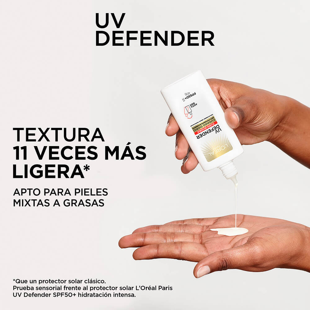 Protector solar UV Defender fluido L'Oréal Paris textura ligera